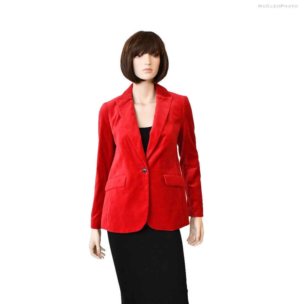 Talbots Red Velvet Blazer Women's size 2
